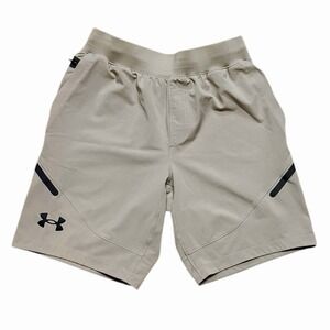 Under Armour Unstoppable Shorts Men's M Khaki Fitted 9" Stretch Woven Quick Dry
